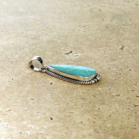 Amazonite Teardrop Pendant - Astrid