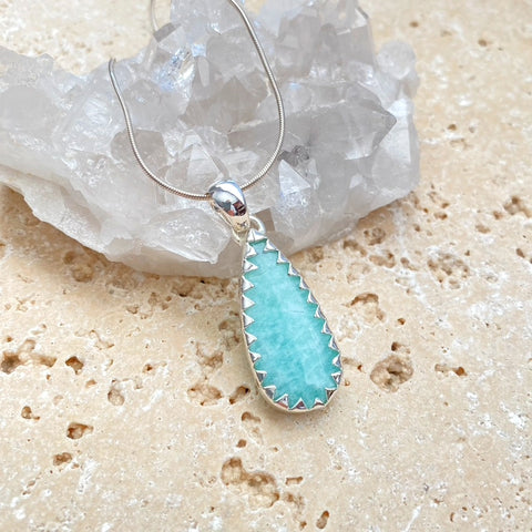 Amazonite Teardrop Earring & Pendant Set - Melita