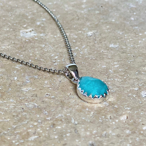 Amazonite Small Teardrop Pendant - Melita