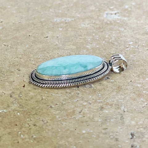 Amazonite Oval Pendant - Phoenix