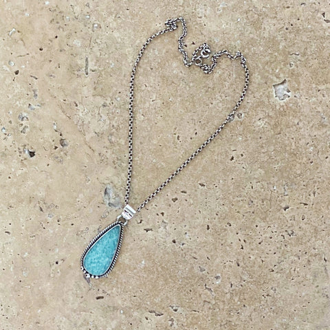 Amazonite Teardrop Pendant - Astrid