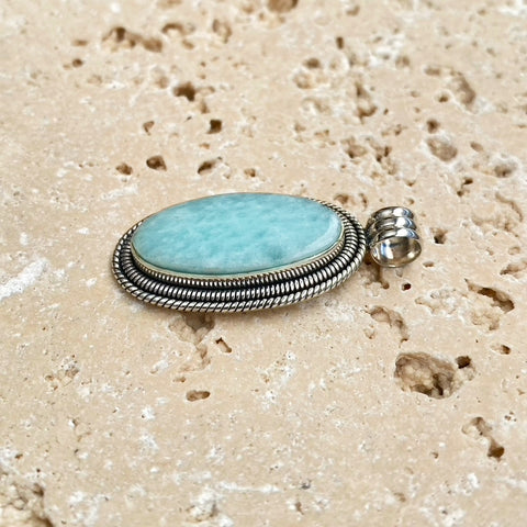 Amazonite Oval Pendant - Phoenix