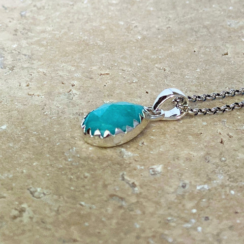 Amazonite Small Teardrop Pendant - Melita