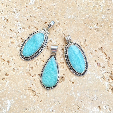 Amazonite Teardrop Pendant - Astrid