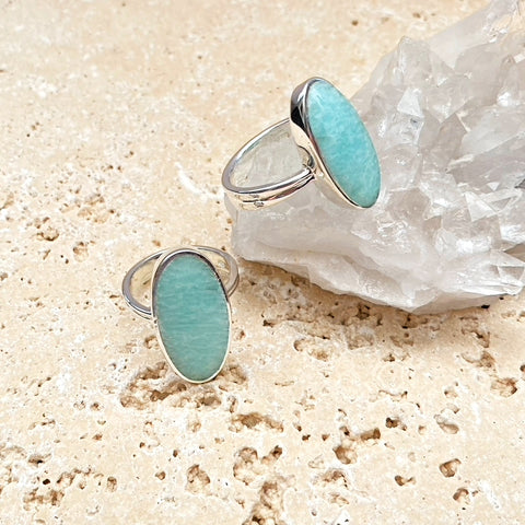 Amazonite Oval Ring - Solange