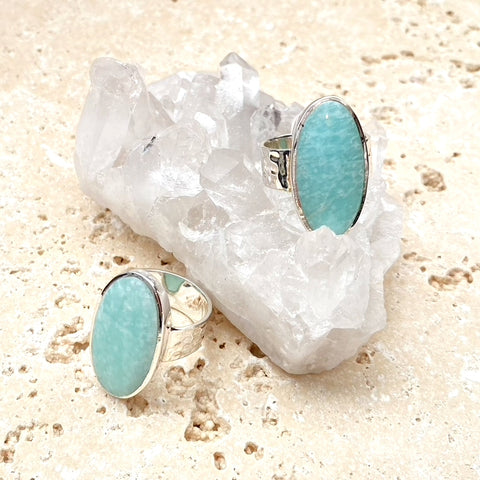 Amazonite Oval Ring - Gaia