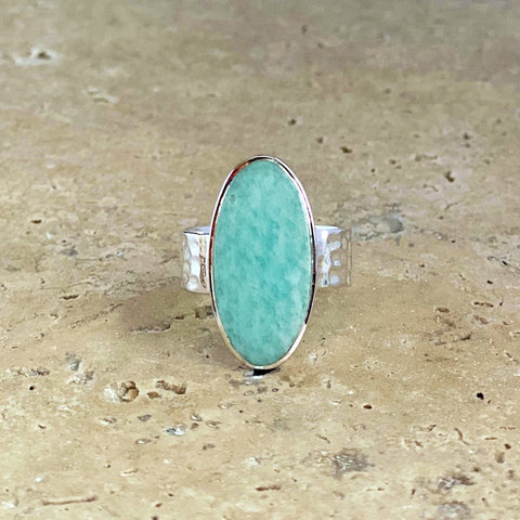 Amazonite Oval Ring - Gaia