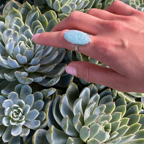 Amazonite Oval Ring - Solange