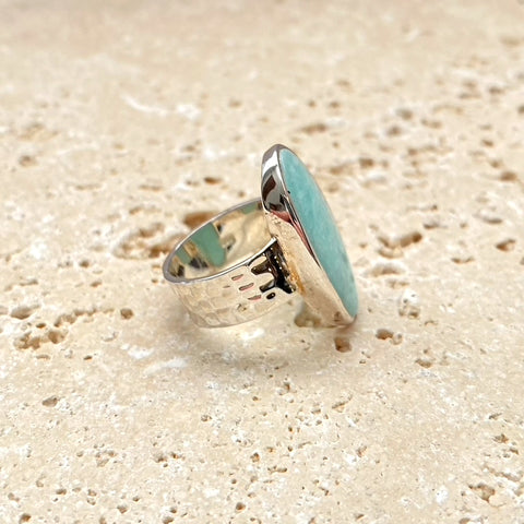 Amazonite Oval Ring - Gaia