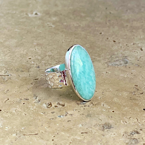 Amazonite Oval Ring - Gaia