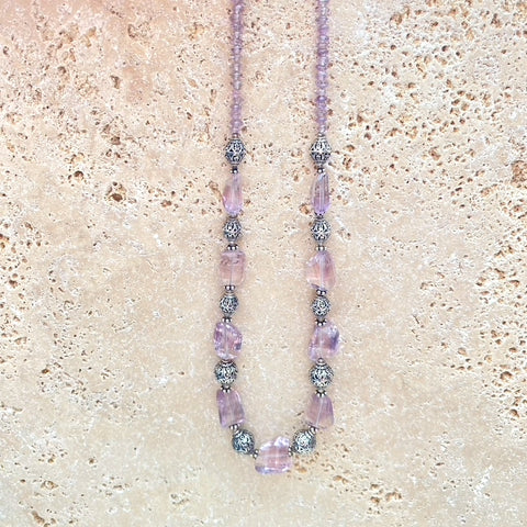 Amethyst & Artisan Bead Necklace