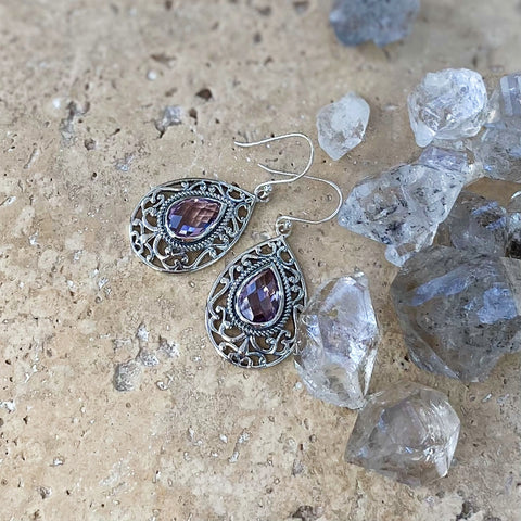 Amethyst Teardrop Earrings