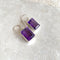 Amethyst Rectangular Earrings - Grace