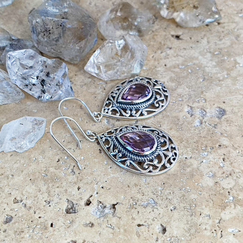 Amethyst Teardrop Earrings