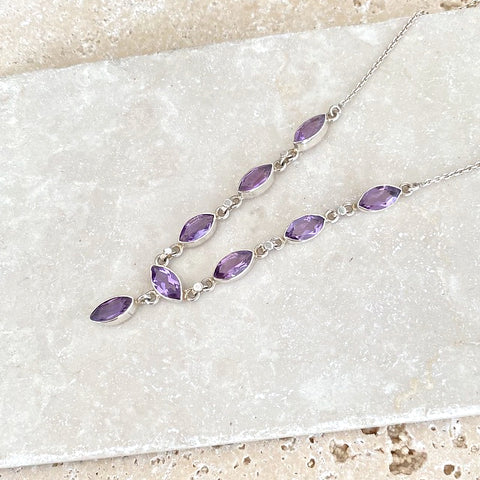 Amethyst Marquise Necklace - Grace