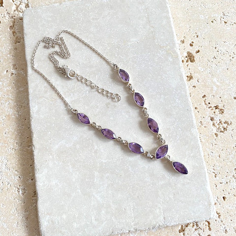 Amethyst Marquise Necklace - Grace