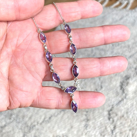 Amethyst Marquise Necklace - Grace