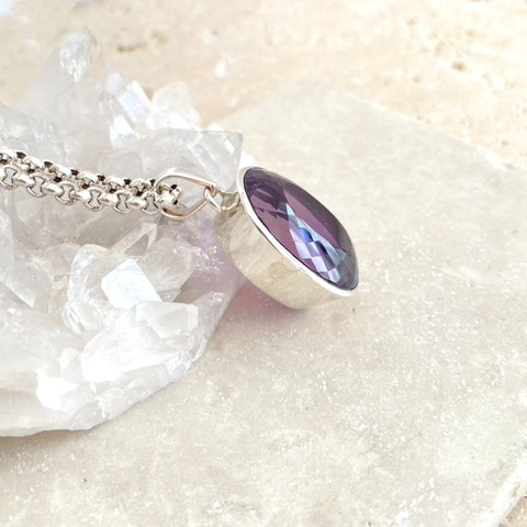 Amethyst Large Oval Pendant - Grace