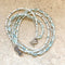 Aquamarine & Pearl Three Stand Beaded Necklace