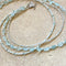 Aquamarine & Pearl Three Stand Beaded Necklace