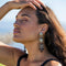 Beaded Tribal Earrings with Labradorite & Garnets