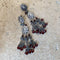 Beaded Tribal Earrings with Labradorite & Garnets