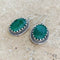 Emerald Quartz Oval Earrings - Anjali
