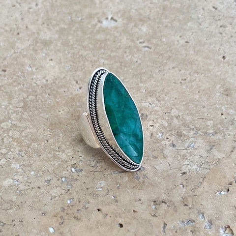 Emerald Quartz Marquise Ring - Jyoti