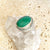 Emerald Green Quartz Oval Ring - Jyoti