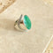 Emerald Green Quartz Oval Ring - Jyoti