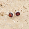 Garnet Stud Earrings - Bezel