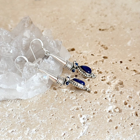 Lapis Lazuli Earrings - Nepali