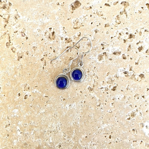 Lapis Lazuli Small Round Earrings - Jyn