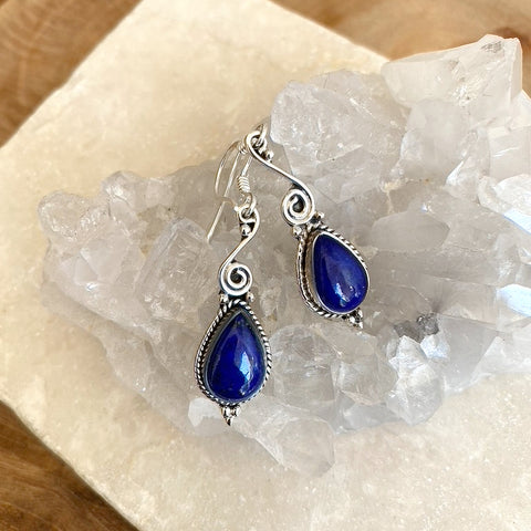 Lapis Lazuli Teardrop Earrings - Safi