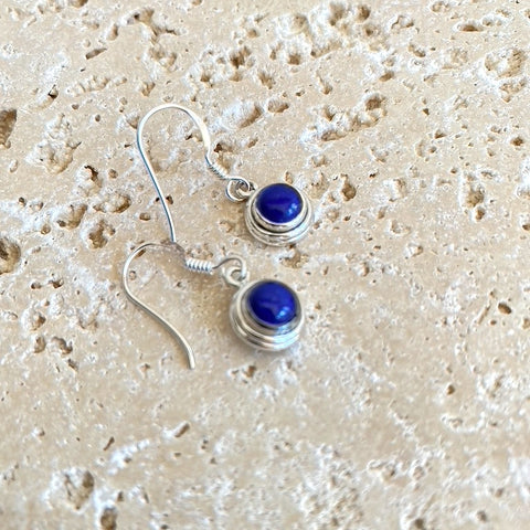 Lapis Lazuli Small Round Earrings - Jyn