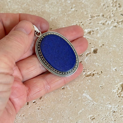 Lapis Lazuli Large Oval Pendant - Tulsi
