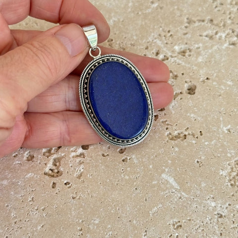 Lapis Lazuli Large Oval Pendant - Tulsi