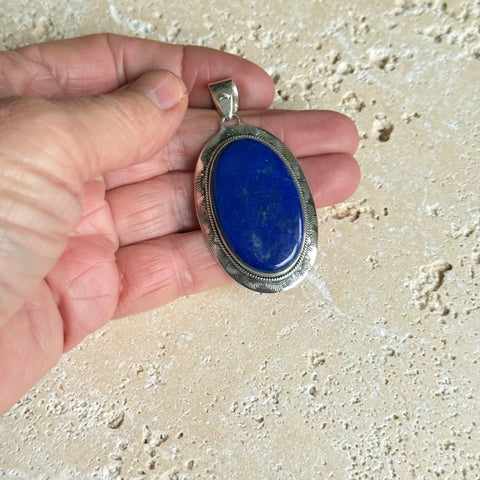 Lapis Lazuli Oval Pendant - Navajo