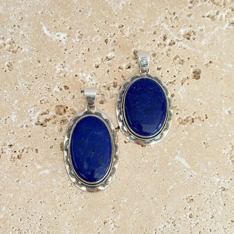 Lapis Lazuli Oval Pendant - Navajo