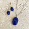 Lapis Pendant & Earring Set - Lace