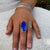 Lapis Lazuli Long Oval Ring - Lila