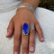 Lapis Lazuli Long Oval Ring - Lila