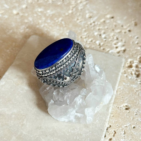 Lapis Lazuli Large Oval Ring - Samarqand