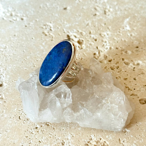 Lapis Lazuli Oval Ring - Lila
