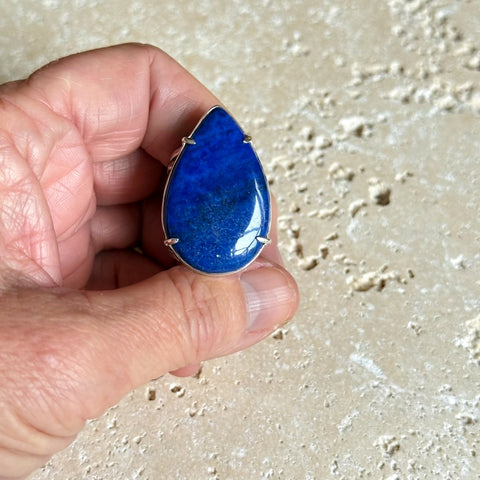 Lapis Lazuli Teardrop Ring - Nadia