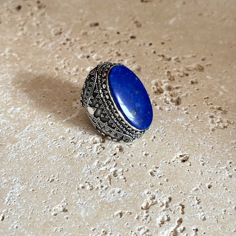 Lapis Lazuli Large Oval Ring - Samarqand