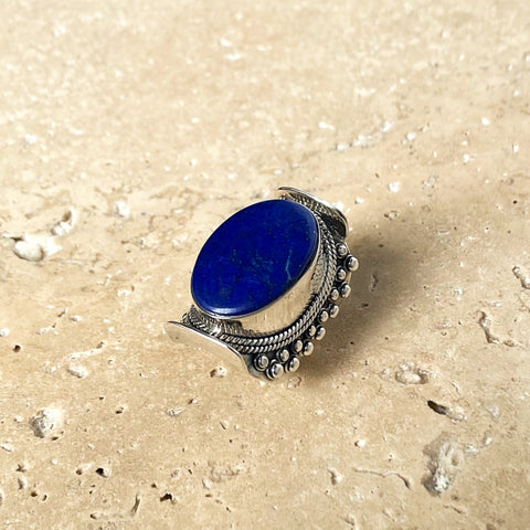 Lapis Lazuli Large Oval Ring - Mt Abu