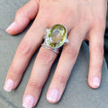 Lemon Quartz Ring with Large Oval Stone - Nafisa