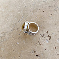 Lemon Quartz Ring with an Oval Checker Cut Stone - Nafisa