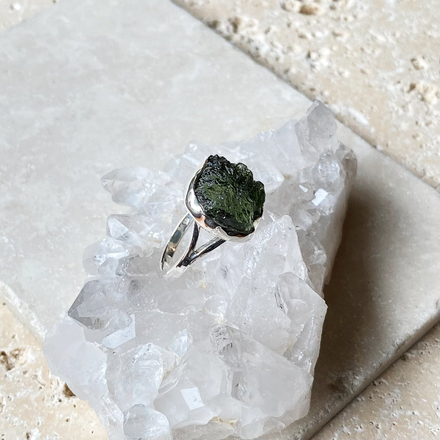 Buy on sale moldavite ring